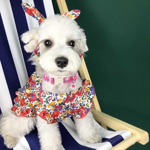 Babole Pet Summer Floral Dog Collar Girl Dog Collars for Giant Large Dogs - Lightweight Adjustable Hot Pink Boho Female Dogs Everyday Collar with Safety Buckel XL - Thumbnail 2