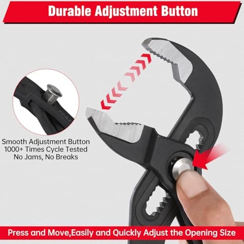 NAUKII 10inch Water Pump Plier for Home Repair‌ Comfortable Grip Pliers Motorbike Repair Adjustable Plier - Thumbnail 3