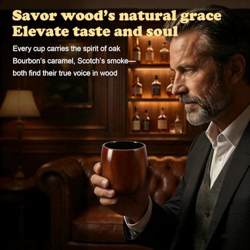 Shugahn Charred Wooden Bourbon Whiskey Glasses 2-Pack | Handcrafted Old Fashioned Tumbler | Premium Gift for Men & Whiskey Lovers - Thumbnail 5