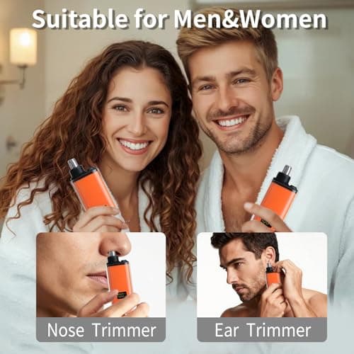 JERBEST Electric Nose Hair Trimmer for Women Men, Rechargeable Mini Travel Trimmer for Nose and Ear Hair Clippers Portable Trimming with LED Display - Thumbnail 4