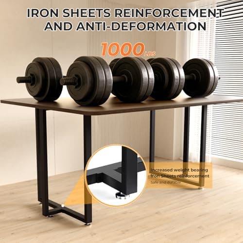 SNYXXOZ Table Legs 28”H x 18”W Heavy Duty Metal Furniture Legs T Shape for Dining Table Kitchen Table Office Desk Table Base Replacement with Adjustable Feet Pads Screws 1000 LBS Load Black Set of 2 - Thumbnail 6