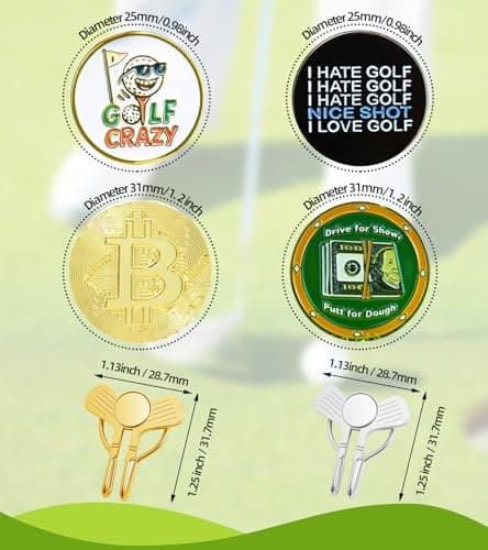 Ugotit Golf Ball Marker with Magnetic Hat Clip for Putting, Secure Magnetic Golf Ball Marker, Ball Marker Hat Clip for Women & Men, Golf Accessories & Funny Gifts (6PCS) - Thumbnail 4
