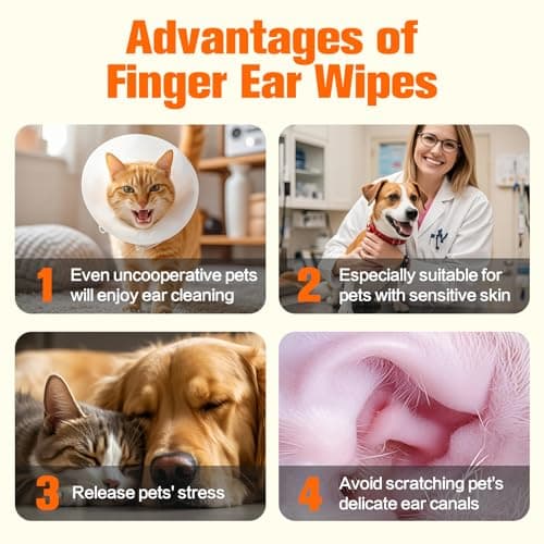 AAIHE Plus Size Dog Ear Wipes,Gently Remove Ear Wax & Dirt,Relieve Ear Itching. Fresh Coconut Scent, All Natural Ingredients Dog Ear Cleaning Wipes - 60 Count - Thumbnail 5