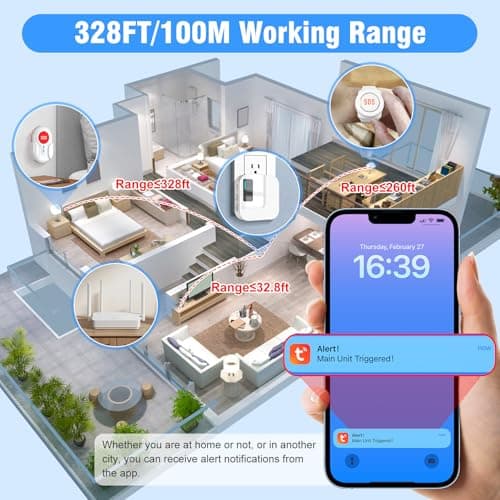 Daytech Caregiver Pager Call Button for Elderly Nurse Alert System for Seniors Patient Disabled at Home/Hospital/Clinic/Nursing Home 2 Emergency Button 2 Plugin Receivers - Thumbnail 4