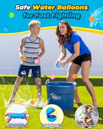 SOPPYCID 15PCS Reusable Water Balloons Quick Fill for Kids, Refillable Magnetic Water Balloons for Pool & Beach, Water Ball Toys for Summer Outdoor Games Outside Activities - Thumbnail 4