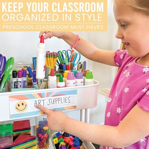 Hadley Designs Desk Name Tags for Classroom - 25 Student Desk Name Plates for Classroom Decor, 9x3 Retro Nametags Cubby Labels Teacher Supplies, 1st 2nd 3rd Grade Kindergarten Preschool Must Haves - Thumbnail 6