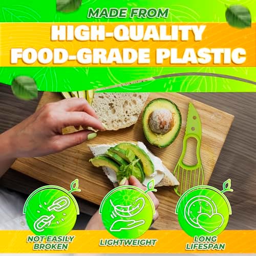 Avocado Slicer Tool 3 in 1 – Food-Grade Plastic Cutter, Peeler & Pit Remover for Easy Slicing, Scooping & Quick Food Prep – Easy to Use Avocado Peeler Tool | Durable Ergonomic Design Kitchen Gadget - Thumbnail 3