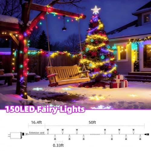 AHAWILL String Lights for Christmas Decor,50FT 150LED Classroom Lights, Waterproof Fairy Lights Indoor for Christmas Decor,Dimmable,8 Modes,Valentine's Day Home Decorations - Thumbnail 5