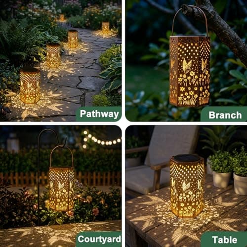 Eandisom Birthday Gifts for Women - Garden Decor Hummingbird Solar Lanterns Outdoor Waterproof, Mothers Day Gifts for Mom Grandma, Hanging Solar Lights Outside for Yard, Patio - Thumbnail 6