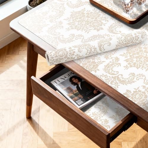 RAY STAR 18X96 Inch Shelf Liner for Kitchen Cabinets, Non-Adhesive Cabinet Liner Washable, PVC Drawer Liner for Dresser Non-Slip Bathroom (Yellow Pattern)(1 Roll) - Thumbnail 2