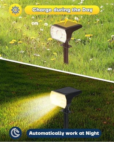 Kaxiida Solar Lights Outdoor Waterproof IP68, 3 Lighting Models Solar Powered Spot Lights Outdoor, 56LED Light Dusk to Dawn for Yard Patio Garden Pathway Landscape Lighting - Thumbnail 3