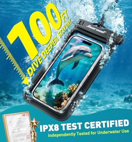 Hiearcool Universal Waterproof Case, Waterproof Phone Pouch Compatible for iPhone 17 16 15 14 13 Pro Max XS Plus Samsung Galaxy S22 Cellphone Up to 8.9", IPX8 Cellphone Beach Bag for Travel - 2 Pack - Thumbnail 2