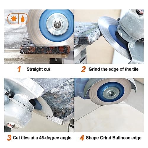 Diamond Saw Blade Tile Cutting Disc - BRSCHNITT 5 Inch for Cutting Granite Porcelain Ceramic Marble Artificial Stoneware Edge Grinding for 7/8”- 5/8” Arbor Angle grinde - Thumbnail 3