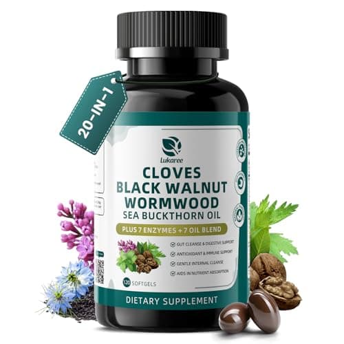 Lukaree Wormwood Black Walnut Clove Cleanse for Humans Softgels - Image 1