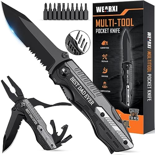 WEARXI Fathers Day Dad Gifts from Daughter Son, Multitool Pocket Knife Dad Gifts, Birthday Gifts for Men/Boyfriend, Father's Day Gifts for Dad Husband Cool Gadgets(Dad Gifts Special Version) - Image 1