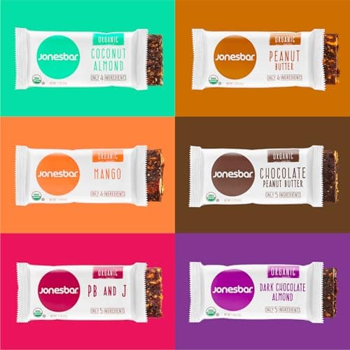 JONESBAR Organic Plant Based Protein Bars | 6 Flavor Variety Pack | Fruit & Nut Bar, Kosher, Gluten Free, Breakfast Bars, School Snacks, Vegan Snack & Healthy Snacks for Adults and Kids (12 Bars) - Thumbnail 4
