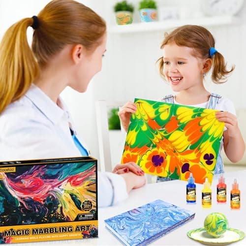 Water Marbling Paint for Kids - Arts and Crafts for Girls & Boys Crafts Kits Ideal Gifts for Kids Age 6-8 8-12 - Thumbnail 5
