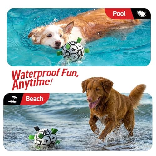 QDAN Dog Toys Dog Balls, World Cup Dog Soccer Ball with Straps, Dog Birthday, Herding Ball, Durable Balls for Small Medium Pet, Puppy Outdoor Toy (6 Inch) - Thumbnail 2