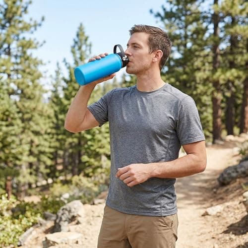 Lid for Hydroflask 32 40 64 oz Wide Mouth | Replacement Chug Cap with Flex Handle Compatible with Hydro Flask 12 16 20 Ounce Kids Bottle | BPA Free Dishwasher Safe Top Water Bottle Accessories | Black - Thumbnail 6