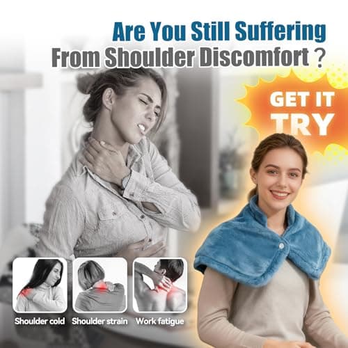 Wifen Weighted Heating Pad for Neck & Shoulders - 6 Heat Settings, 4 Timers, Auto Off - Electric Heating Pad for Back Pain Relief - Gift for Women/Men, Mom/Dad, Birthday, Christmas - Thumbnail 4