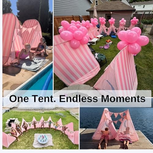All-in-One Sleepover Birthday Kit for Kids – Instant Pop-Up Teepee Tent with Lights & Decor, Easy Indoor Outdoor Setup - Thumbnail 3