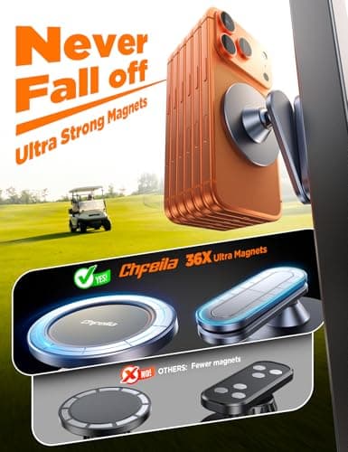 Golf Gifts for Fathers Day, Chfeila Alloy Magnetic Golf Cart Phone Holder for iPhone [Strong Magnet] Dad Gifts for Fathers Day, Birthday Gift for Men Husband Him Boyfriend Grandpa From Daughter & Wife - Thumbnail 3