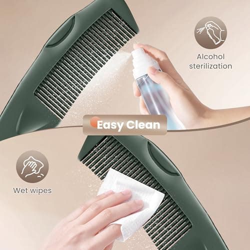 Dafeng Dandruff Comb 2PC Upgraded Fine Tooth Scalp Detox Comb Sweep & Massage Lice Stainless Steel Scalp Detoxing Hair Brush Tool Hair Care for Women, Men & Kids (Green) - Thumbnail 4