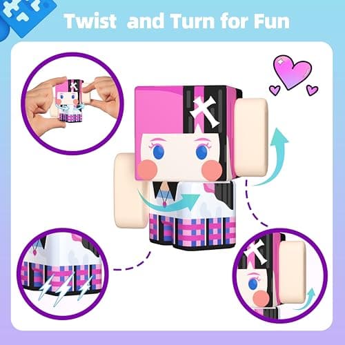 GobiDex 108PCS Magnetic Building Blocks & Figures Playset - STEM Princess Sensory Toys to Build a MagWonder World, Pretend Play Birthday Gift for Girls Ages 3+ (0.8 in) - Thumbnail 4