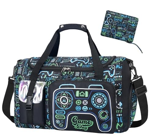 WOOMADA Travel Duffle, Weekend Bag with Wet Pocket & Trolley Sleeve, Gym Dance Bag With Shoe Compartment(Game) - Image 1
