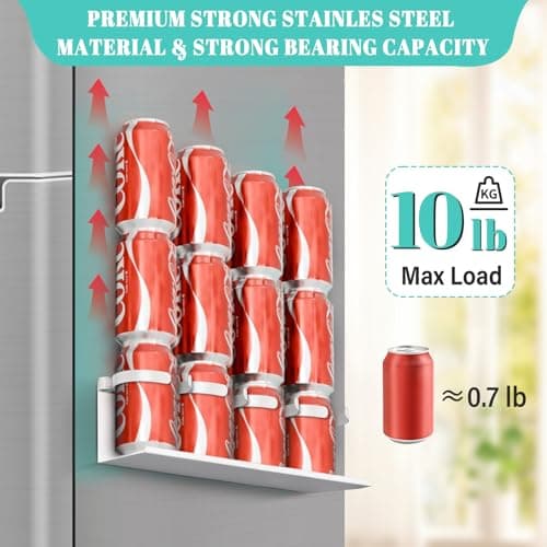 Magnetic Cup Holder for Fridge,8 Cups Water Bottle Organizer for Stanley 30 40 oz with Tumbler Lid Organizer,High Capacity Heavy Duty Kitchen Storage Rack Accessories - Thumbnail 4