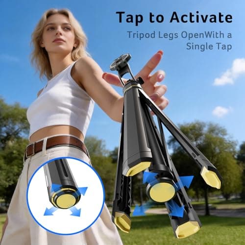 Acer Gadget Magnetic Tripod for iPhone – 70.8” Magnetic Phone Tripod with Auto Open Magnetic Phone Mount Bluetooth Remote Adjustable Height for Vlogging YouTube TikTok Video Recording - Thumbnail 3