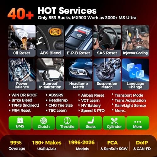 Autel MaxiCheck MX900 Bidirectional Scanner, 2026 OBD2 Scan Tool Up of MaxiCOM MK808S MX808S MK808BT Pro, US Ver. of MK900BT w/ 3000+ Active Test, 40+ Service, CAN-FD&DOIP, All-Sys Diagnose, FCA 11 OS - Thumbnail 5