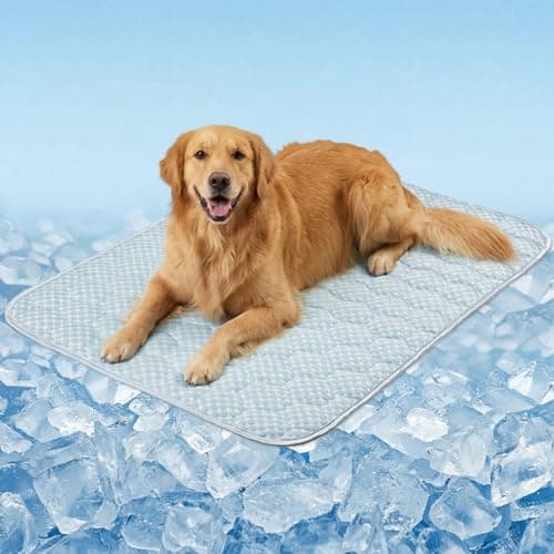 Lesguyor Dog Cooling Mat Q-MAX>0.5 Self-Cooling Mat for Dogs Crate Pad for Dogr, 2-in-1 Long-Lasting Cool Mats and Soft Kennel Pad for Dogs, Easy Washable Mat for Bed Crate Car - Image 1