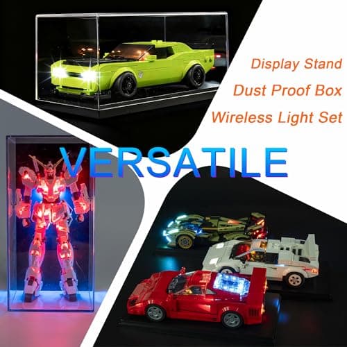 LBASE Wireless LED Light Kit for Lego Speed Champions - Car Building Blocks Lighting Set with Transparent Display Box, 1 Set + 1 Box of Random Lights (Model Not Included) - Thumbnail 2