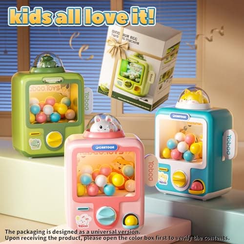 Skirfy Vending Machine Kids Toys 10 Empty Eggs Mini Vending Machine Erasers Operated Gumball Prize Machine Maker Game Claws Machine Easter Game Sensory Toys Dolls Gifts（Blue） - Thumbnail 3