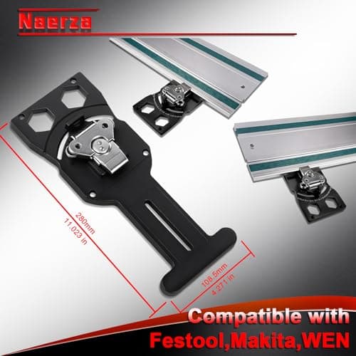 Naerza Update Track Saw Square - Adjustable Angle with 0° to 90° Right Angle Protractor for Stable cuts | for Festool, Makita, Milwaukee, Triton, Wen | CNC Machining Processes - Thumbnail 3