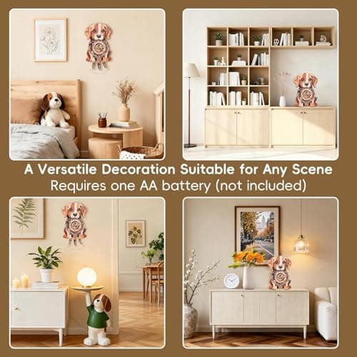 Kosmickiss 3D Wooden Puzzles for Adults, Beagle Mechanical Model Kits, DIY Wall Clock Puzzle, Home Decor Creative Gifts for Men and Women, Pendulum Wood Craft, Gifts for Dog Lovers - Thumbnail 4