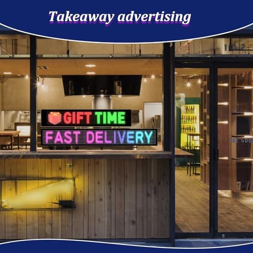 Large Programmable P5 Resolution LED Sign, Indoor Window LED Signs, Bluetooth App, for Business Bars Gaming Rooms Restaurants Festivals (43"x 6") - Thumbnail 6