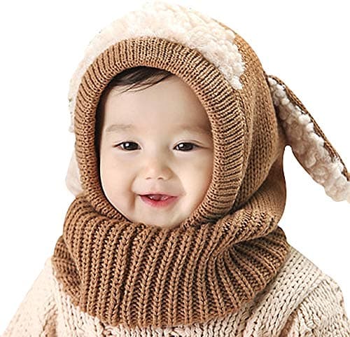 Bienvenu Toddler Hat Scarf Earflap Hoodie, Coffee, One Size - Image 1