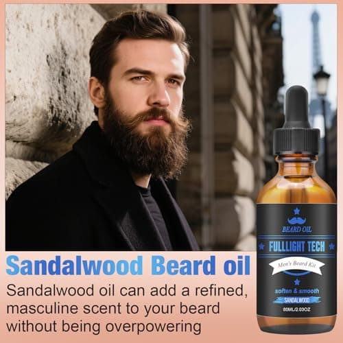 Beard Oil for Men,4 Floz,2 Packs Natural Sandalwood & Unscented Beard Growth Oil with VE,Argan & Jojoba Oil,Softens,Moisturizes,Strengthens,Adds Shine,Reduces Frizz,No Fragrance Conditioner for Men - Thumbnail 5