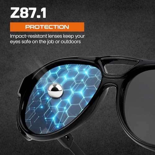 SODQW Z87 Polarized Aviator Safety Sunglasses for Men UV400 Protection for Working Driving Sports Glasses - Thumbnail 5
