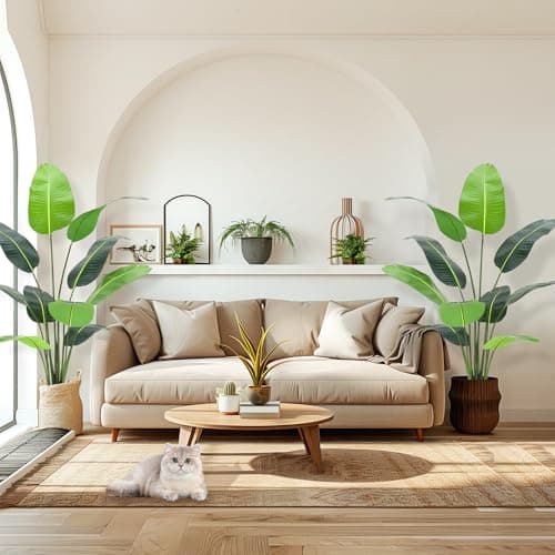 Plastic Artificial Bird of Paradise Plant 5 ft (60 in) Fake Palm Tree for Indoor Outdoor Modern Decor Faux Plants for Home Office Perfect Housewarming Gift with 10 Trunks Faux Leaves 2 Pack - Thumbnail 5