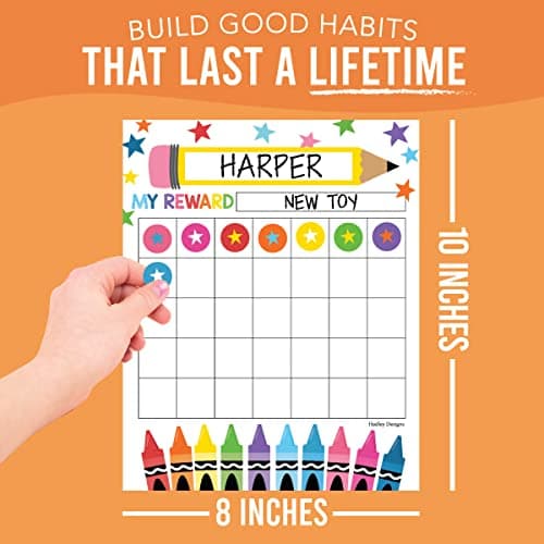 Star Sticker Chart for Kids Behavior -25 Toddler Sticker Reward Chart for Kids Incentives, Behavior Chart for Kids At Home & Classroom, Crayon Incentive Chart for Classroom Must Haves - Thumbnail 5