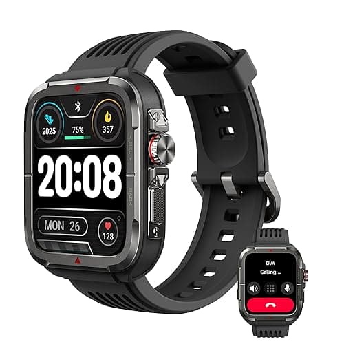 SKG Smart Watch for Men Women, 1.8" Men's Military Smartwatch for Android iPhone with Alexa Built-in, IP68 Waterproof, Fitness Tracker with 100+ Sports, R8 - Image 1