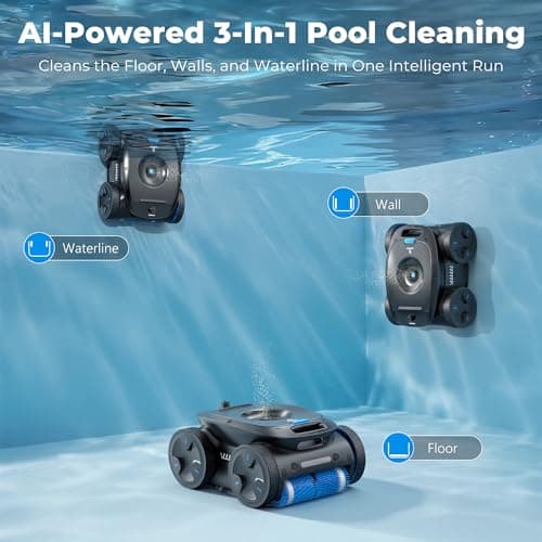(2026 Upgrade) OKAYBOT P2 Robotic Pool Cleaner Vacuum with Remote Control and App, AI Smart Navigation Automatic Pool Cleaner for Inground Pools with Floor Wall and Waterline Cleaning - Thumbnail 2