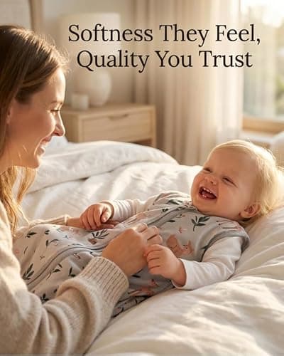 TURMEWU 3 Pack Baby Sleep Sack 0-6 Months 100% Organic Cotton, 0.5 TOG Lightweight Wearable Blanket, 2-Way Zipper Sleeping Bag, Cotton&Fawn&Grey - Thumbnail 6