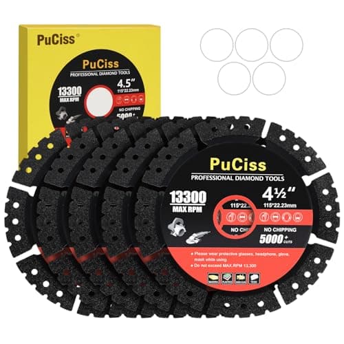4-1/2 Inch Industrial Metal Cutting Saw Blades Bundle,Diamond-Infused Grinder Blades, Glass Cutters Tools, Discos para Cortar Ceramica & Indestructible Disc for Tile/Metal (5, 4-1/2") - Image 1