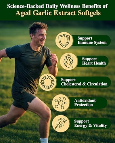 Okcure Aged Garlic Extract, 300 Softgels Odorless Garlic Supplement, 3-in-1 (Black Pepper + Phosphatidylcholine) for Heart & Immune Support, Standardized for SAC, Organic, Non-GMO, Gluten-Free - Thumbnail 4