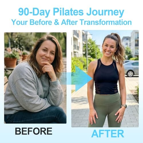 ElaraFit Home Pilates Ring and Ball Set for Women with 5 Resistance Bands 13 inch Magic Circle Workout Starter Kit for Beginners Full Body Toning 15 Min Daily Routine,Blue - Thumbnail 3