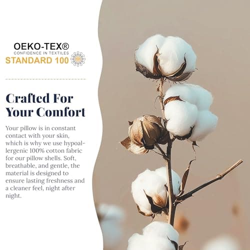 PlushHavenCloud White Goose Down Pillow - Luxury Hotel Bed Pillow with 100% Natural 1000+ Fill Power Goose Feather Down Pillow for Sleeping, 700TC Cotton Shell, King Size- Medium, 1 Pack - Thumbnail 4